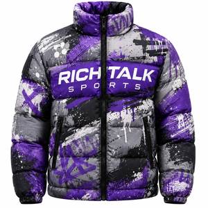 Breathable Stand Winter Puffer Jacket for <b>Men</b> Front Logo 100% Polyester Eco-Friendly Low MOQ Best Selling Made Pakistan for - Product Image 1