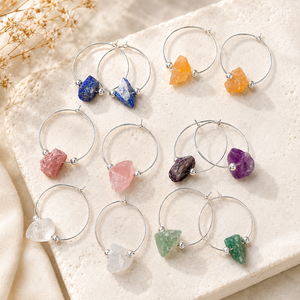 Natural Raw Citrine Gemstone Hoop <b>Earrings</b> 925 Sterling Silver Handmade Wire Hoop <b>Earrings</b> for Women Wholesale - Product Image 3