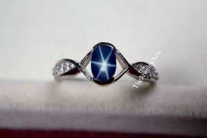 แหวนแซฟไฟร์รูปดาว Lindy Star แหวนเงินแท้ 925 สีน้ำเงิน แหวน Lindy Star ดีไซน์สวยงามสำหรับเธอ แซฟไฟร์สีน้ำเงิน เครื่องประดับแซฟไฟร์ทำมือสำหรับเธอ - Product Image 5