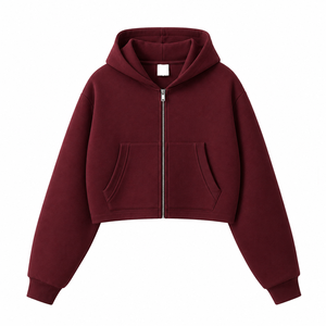 Sudadera con Capucha Corta de Lujo Personalizada al por Mayor, 380-500 Gsm, de Algodón Liso, para Hombre, Estilo Urbano Oversize, de Gran Gramaje - Product Image 5