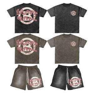 Camiseta de Hombre de Primavera con Estampado de Camuflaje, de Secado Rápido, Estilo Vintage, de 2 Piezas, con Logotipo Impreso en Poliéster/Algodón, Lavado Ácido, Personalizada de Fábrica - Product Image 1