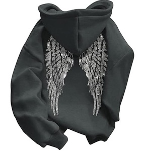 Sweat-shirts personnalisés avec strass, fabricant OEM, 100% coton molletonné, strass écologiques, sweat-shirts à capuche respirants pour l'hiver - Product Image 3