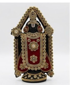 Traditional Religious Lakshmi <b>Statue</b> Black & <b>Gold</b> Plated Resin Art Handicraft for Diwali Home Decor Tabletop Sculpture - Product Image 2
