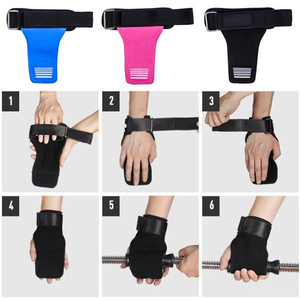 ที่จับฝ่ามือหนังพร้อมหัวเข็มขัดโลหะสำหรับออกกำลังกายนิ้วมือ อุปกรณ์ฟิตเนส ที่จับฝ่ามือแบบปรับได้ พร้อมระบบปรับ OEM ที่ดีที่สุด - Product Image 6