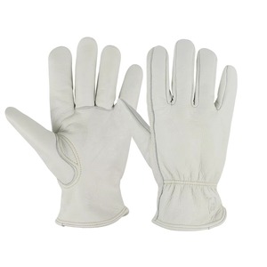 Gants de travail de sécurité jaunes en cuir pleine fleur de haute qualité pour conducteurs - Product Image 1