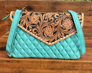 2025 Hot Selling Luxury Hand Tooled Cow Leather Quilted Crossbody Shoulder Bag Women's Diamond Lattice Patterned Envelope Purses - Product Image 3