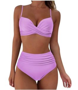 Solid Color Bikini Set Womens Minimal Swimwear Summer Beach Pool Vacation Stylish <b>Bathing</b> Suit - Product Image 1