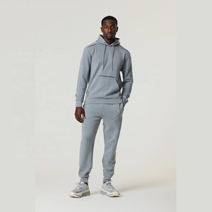 Conjunto Deportivo de Forro Polar para Hombre, Sudadera con Capucha, Pantalones Jogger, Ropa Casual para Gimnasio, Ropa Casual de Color Sólido para Otoño - Product Image 1