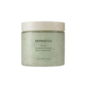 Exfoliante Corporal de Azúcar AROMATICA Inspirit 300g, Albahaca y Bergamota, Set Especial de Alta Calidad - Product Image 1