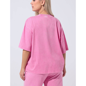 Camiseta Extra Grande de Algodón Retro OEM, Impresión DTG con Logotipo, Lavado Ácido, Estilo Vintage, Personalizada para Mujer - Product Image 2