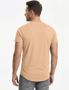 Usine OEM présente des t-shirts pour hommes de qualité supérieure, coupe classique, 100% coton, avec logo sur le devant, écologiques, manches courtes - Product Image 2