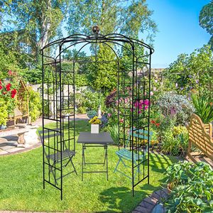 Arche de jardin en fer Dia81.3 X 114.2, pergola pavillon en forme de cage à oiseaux pour cérémonies de mariage en extérieur, observation des oiseaux, jardin en métal - Product Image 2