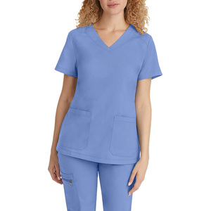 Hight Quality Medical <b>Scrubs</b> Jersey Comfortable Fabric Nursing Surgical <b>Scrubs</b> <b>Tops</b> Women's Half Sleeve <b>Scrubs</b> Shirts - Product Image 6