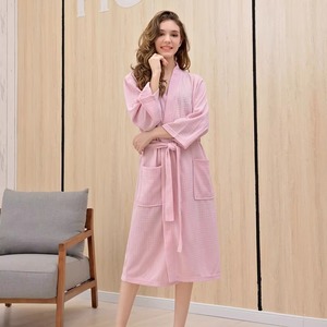 High Quality 100% <b>Waffle</b> Cotton Winter Summer Spring Bath Hotel Sleeping Gown Soft Breathable - Product Image 2