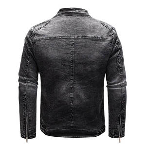 Veste en jean noire de qualité en gros, couleur unie, style décontracté, pour garçons et hommes, avec poches latérales, collection 2026 - Product Image 5