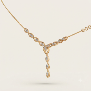 สร้อยคอเพชรเลี้ยงในห้องปฏิบัติการ Queen's Aria Donna |   สร้อยคอทองคำเหลือง 14K 18K ทรงมาร์คีส์ DEF VVS/VS สำหรับผู้หญิง |   ของขวัญงานแต่งงาน - Product Image 2