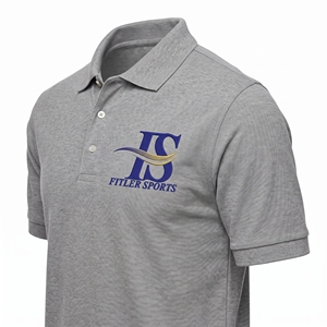 Polo Gris de Manga Corta, Uniforme para Club de Golf, Ropa Deportiva con Logotipo Personalizado - Product Image 6