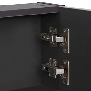 Meuble de salle de bain en MDF anthracite avec miroir LED, finition mélamine et façade en verre moyen - Product Image 6
