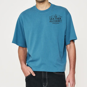 T-shirt surdimensionné court pour homme 100 % coton, respirant, à épaules tombantes, avec motif imprimé numérique, en tissu tricoté - Product Image 1
