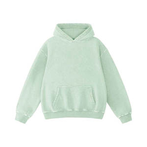 Sweat à capuche unisexe personnalisé en molleton épais, coton polyester délavé à l'acide, coupe oversize, style streetwear vintage, avec poche, pour l'hiver - Product Image 6