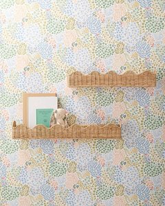 Estante Flotante de Ratán Hecho a Mano para Cuarto de Niños, Estante Colgante de Pared Tejido Natural con Borde Festoneado - Product Image 1
