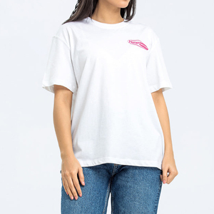 T-shirt imprimé DTF pour femmes, hauts graphiques à col rond, 100 % coton, coupe ample et confortable à manches courtes pour l'été - Product Image 1