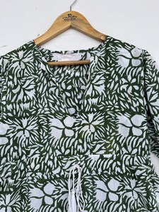 เสื้อแมกซี่แบบสวมหัวแบบลำลองสำหรับผู้หญิงเสื้อสวมหัวผ้าคอตตอนมีเข็มขัดแต่งระบายแบบลำลองฤดูร้อน - Product Image 5
