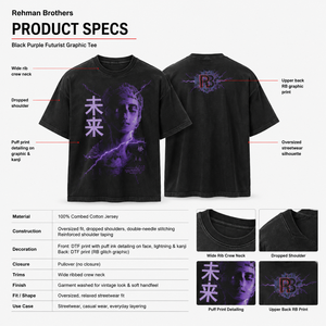 Camiseta Cyberpunk Puff de Algodón Grueso de 260 GSM para Hombre, Estilo Vintage Lavado, Hombros Caídos, Oversize, con Gráficos, Streetwear - Product Image 5