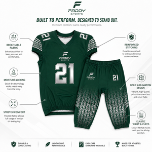 Custom Sublimation American Football Uniform Professional Team Wear Breathable Youth Adult Football Jersey and Pants Set Gear - Product Image 5