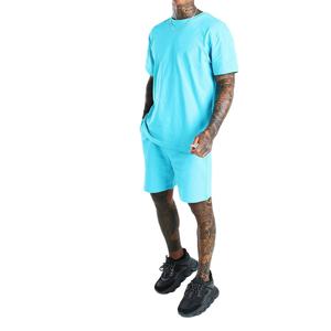 Conjunto de pantalones cortos de alta calidad personalizados de fábrica Conjunto de Camiseta de algodón 100% con logotipo personalizado Conjunto de pantalones cortos informales de 2 piezas para hombres - Product Image 1