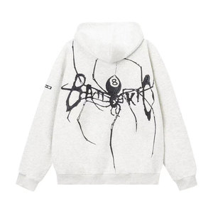 Sudadera con Capucha y Cremallera Wearpex Personalizada con Estampado de Araña Hip Hop, Holgada, Informal, para Parejas, Talla Grande, 100% Algodón - Product Image 4