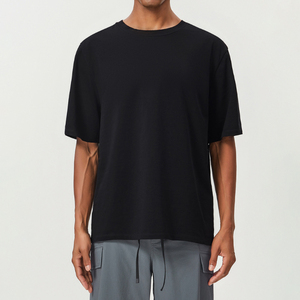 Camiseta de Manga Corta Oversize para Hombre, Cuello Redondo, Color Sólido, Diseño Liso, Tejido Jersey Casual, 100% Algodón, Transpirable, Corte Regular - Product Image 5