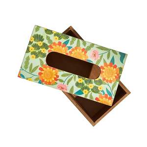 Boîte à mouchoirs en bois artisanal avec acrylique – Support décoratif pour mouchoirs de table pour la maison, la cuisine et le restaurant - Product Image 5