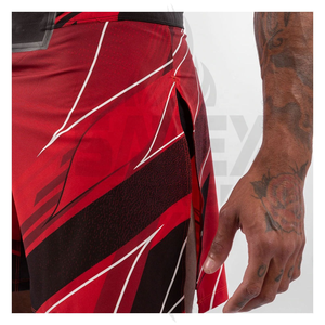 กางเกงชกมวยแบบยืดได้ พิมพ์ลายด้วยความร้อน ผลิตตามสั่ง ระบายอากาศได้ดี แห้งเร็ว สำหรับทุกเพศ เหมาะสำหรับมวยไทยและ MMA ทำจากโพลีเอสเตอร์ 100% - Product Image 6