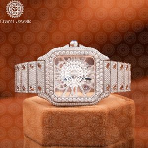 Montre mécanique de luxe pour homme Charm Jewells, boîtier carré en acier inoxydable 40 mm, cadran analogique, verre saphir, fermoir papillon, 10 bars - Product Image 1