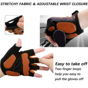 Guantes de Ciclismo para Hombre de Primera Calidad, Medios Dedos, Transpirables, de Microfibra, Cierre Ajustable en la Muñeca, Personalizables, para Levantamiento de Pesas - Product Image 4