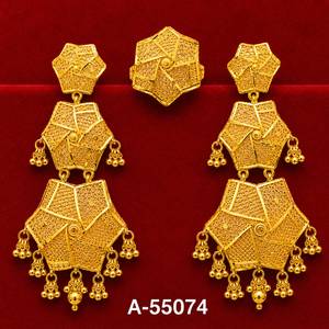 Pendientes con forma de flor chapados en oro de 24 quilates con coral y perlas de imitación para mujer, estilo de lujo para fiesta, A-55070 - Product Image 6
