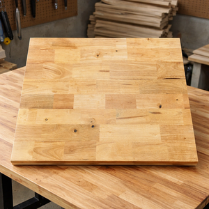 Plan de travail en bois massif de caoutchouc, panneau <span class=keywords><strong>collé</strong></span>, bloc de boucher, plateau de table à jointures collées, pour cuisine, direct usine - Product Image 6