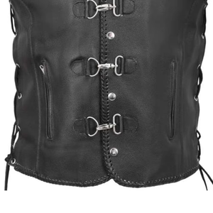 Chaleco de Cuero para Hombre, Transpirable, Impermeable, Cortavientos, Ropa de Invierno, Diseño de Logotipo Personalizado, Largo Regular, Color Sólido - Product Image 4