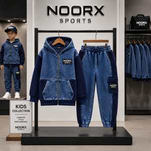 Conjunto Deportivo de Forro Polar Transpirable con Capucha Estampado de Invierno para Niños, Unisex, con Logotipo Personalizado, 100% Algodón - Product Image 6