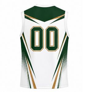 Green Gold Volleyball Sleeveless <b>Shirt</b> Athletic Team Sportswear Top Competition Performance Training Uniform - Product Image 2