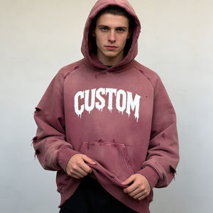 Sudaderas con Capucha para Hombre, Estilo Casual Diario, Color Turquesa, Tie-Dye, Personalizables, con Cierre y Bolsillos, Venta al Por Mayor de Fábrica - Product Image 4