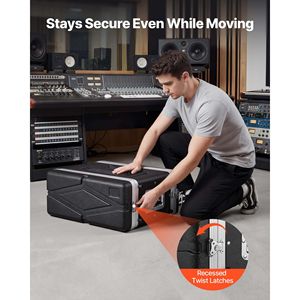 Caja de servidor 4U poco profunda de 14 pulgadas de profundidad, construcción de ABS con cierres giratorios empotrados y frontal y trasero desmontables - Product Image 5