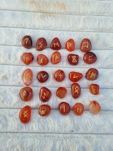 Juego de Runas de Cornalina Natural al por Mayor, Runas de Cristal Grabadas para Adivinación, Meditación y Sanación Espiritual - Product Image 4