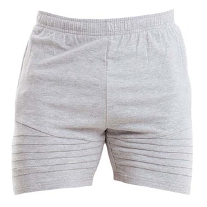 Shorts en coton gris pour homme, taille élastique, décontractés, respirants, tricotés, couleur unie, coupe mi-haute, style uni teint - Product Image 1