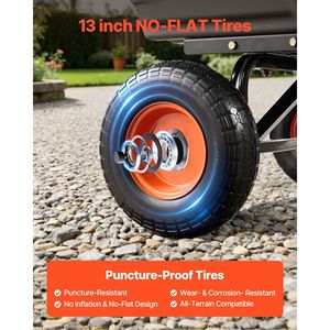 Carrello da Giardino Convertibile 2-in-1 con Manico Girevole a 90 Gradi e Recinzione Portaoggetti, Capacità 1200 Libbre, Carrello Multiuso in Polietilene - Product Image 3