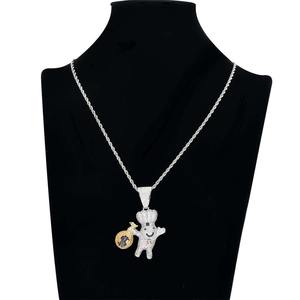 Precioso Colgante de Bolso con Diamantes Iced Out, Colgante de Piedra, Amuletos de Bolsa de Dólares para Hombre, Collar de Cadena, Joyería Hip Hop - Product Image 2