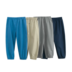 Pantalons de survêtement unisexes de qualité supérieure pour garçons et filles, séchage rapide, tricotés en polyester/coton, ODM, noirs à lacets - Product Image 5
