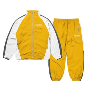 Ensemble veste et pantalon de jogging en nylon imperméable et coupe-vent, réfléchissant, extra-large, avec fermeture éclair en polyester sur mesure. - Product Image 5