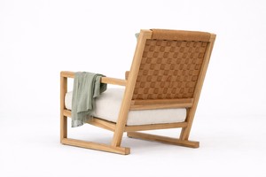 Fauteuil de salon de luxe avec coussin en lin |   Fauteuil de détente en bois moderne pour hôtel et maison |   Fauteuil d'appoint minimaliste pour salon - Product Image 6